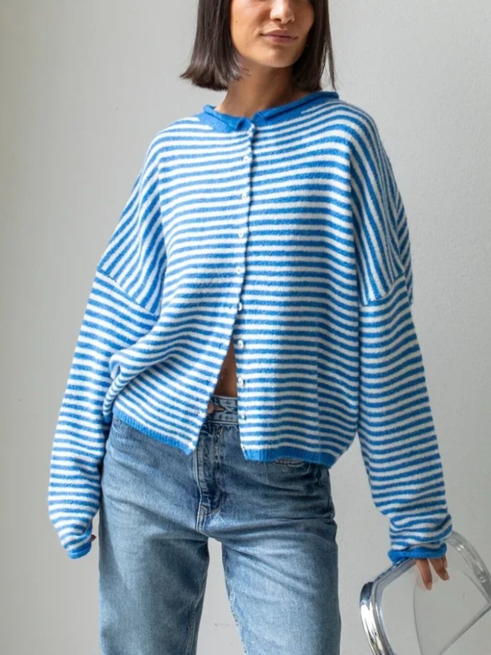 Things Between Piper Pin Striped Cardigan M